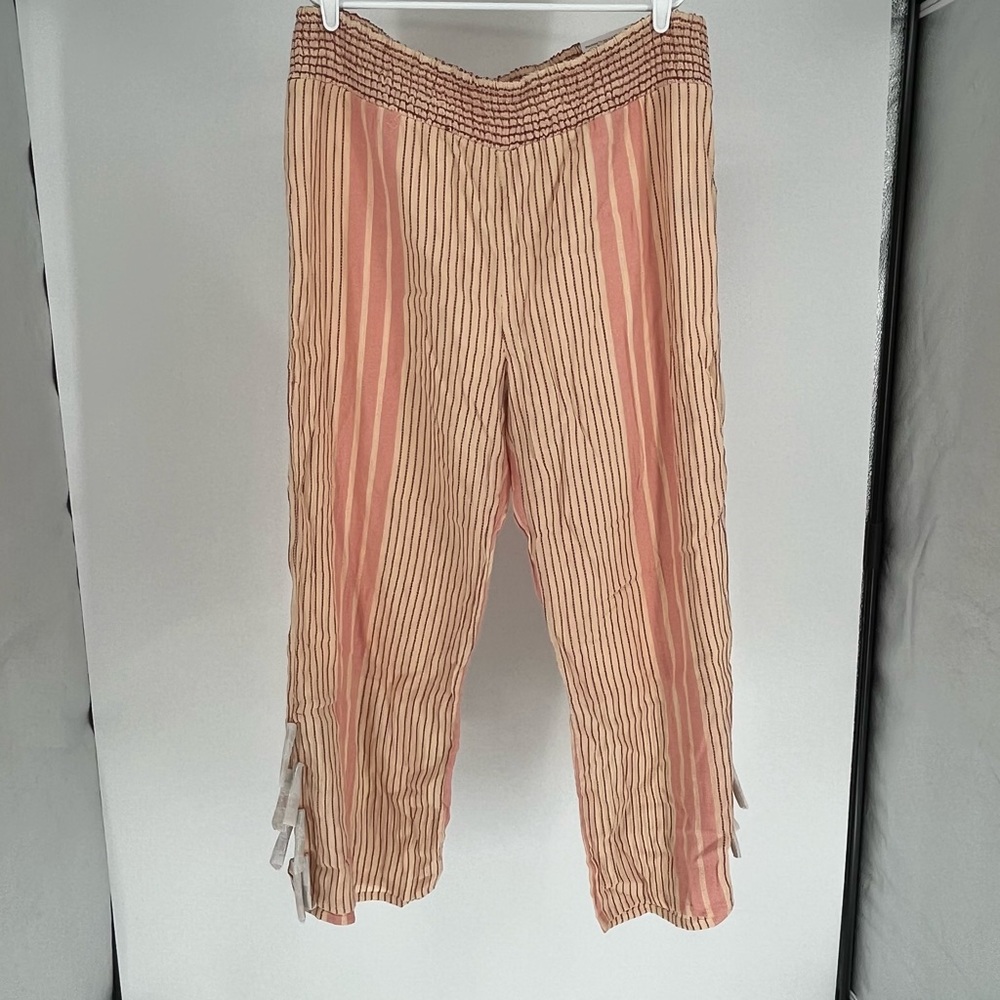 SOFT SURROUNDINGS NWT TALAMANCA WIDE LEG PANTS 1X CREAM CORAL - Picture 2 of 12